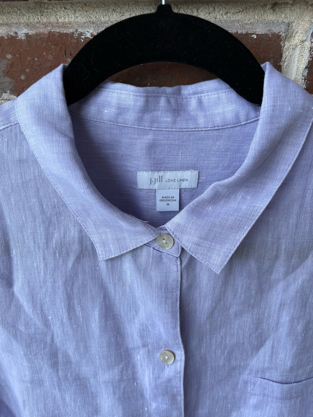 J Jill Love Linen Oversized Button Down Shirt Size MediumLavender - Picture 10 of 16